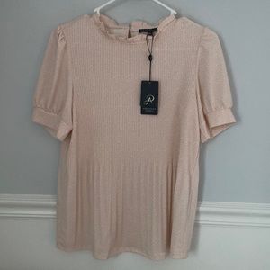 Beautiful NWT spring Adrianna Papell lt pink spring summer blouse